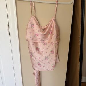 Pink Floral Satin Slip shirt